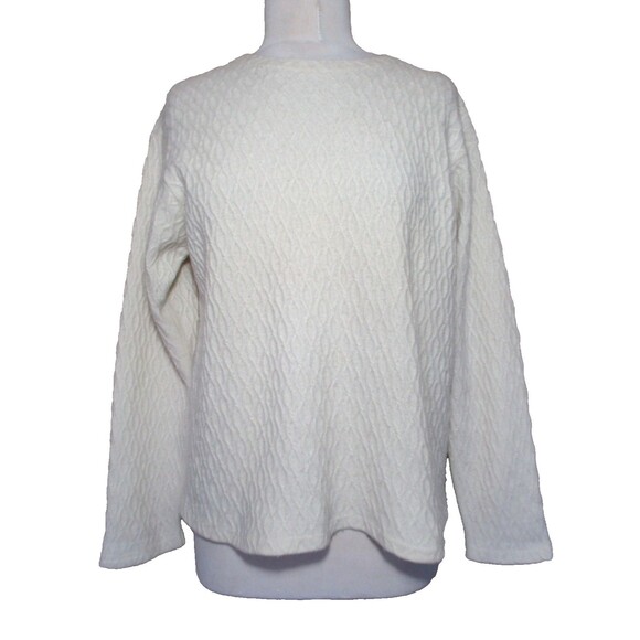 Eskandar Ivory Diamond Trellis Pattern 100% Cashmere Sweater Large Women - Picture 1 of 7